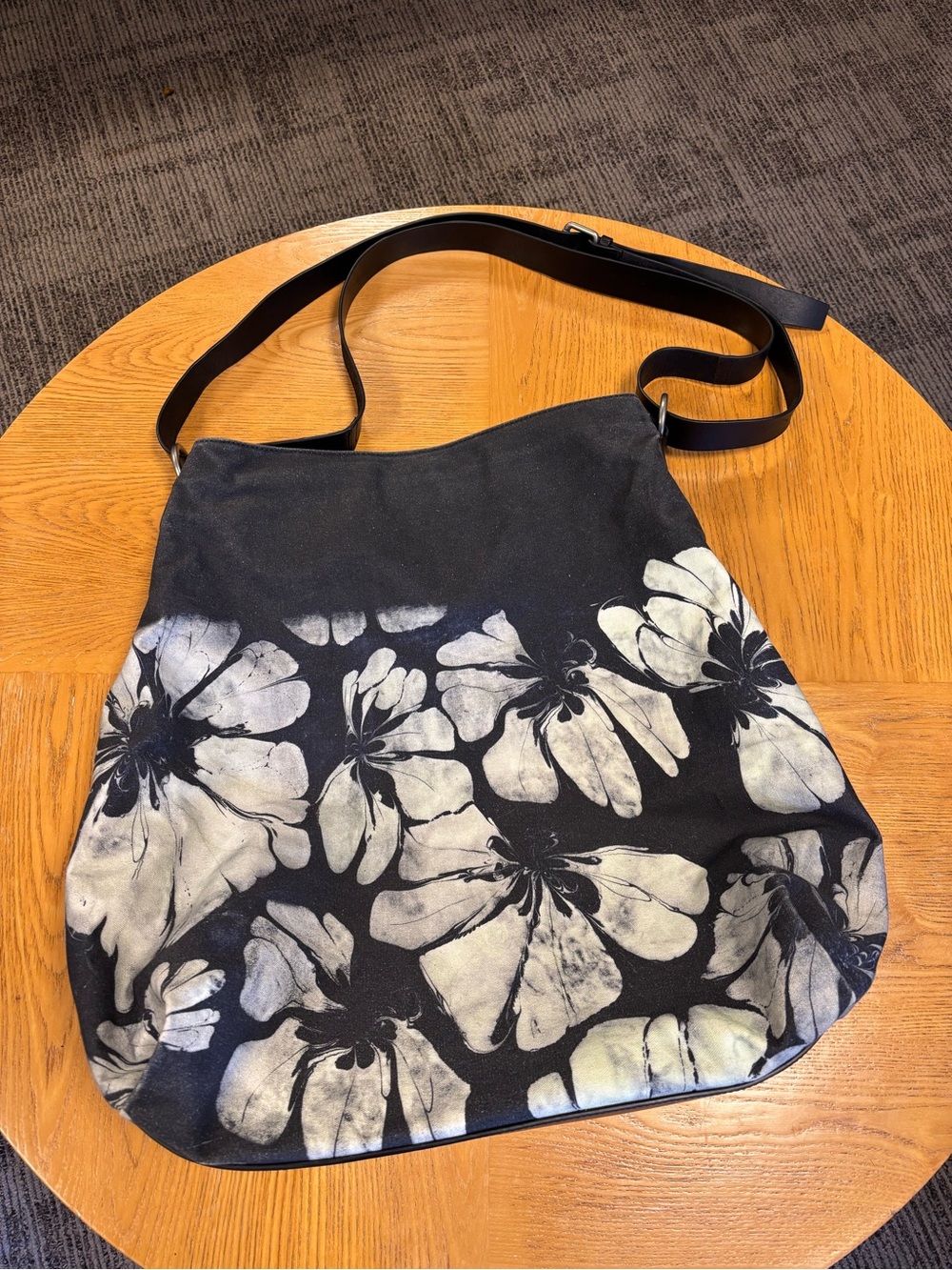 Black Floral Canvas Tote Bag - Dries Van Noten